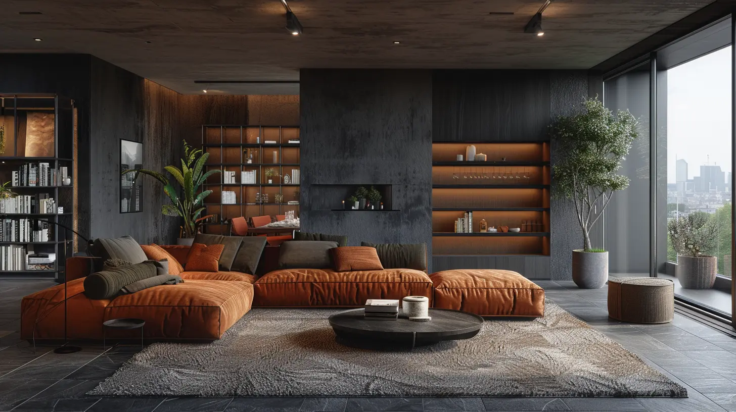 Welche Farbe Wohnlandschaft mit anthrazit Fliesen harmoniert am besten?